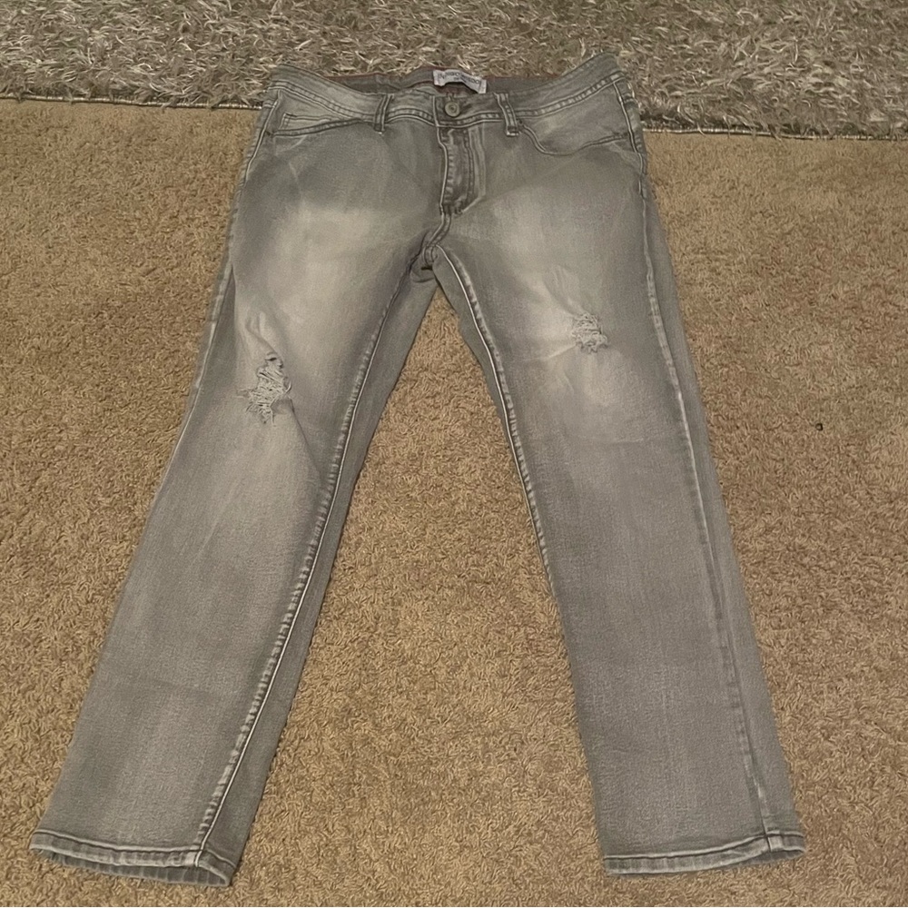 Indigo Light Gray Men's Straight Jeans